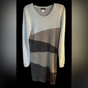 VENUS SHIMMER KNIT DRESS white, silver, gold size medium